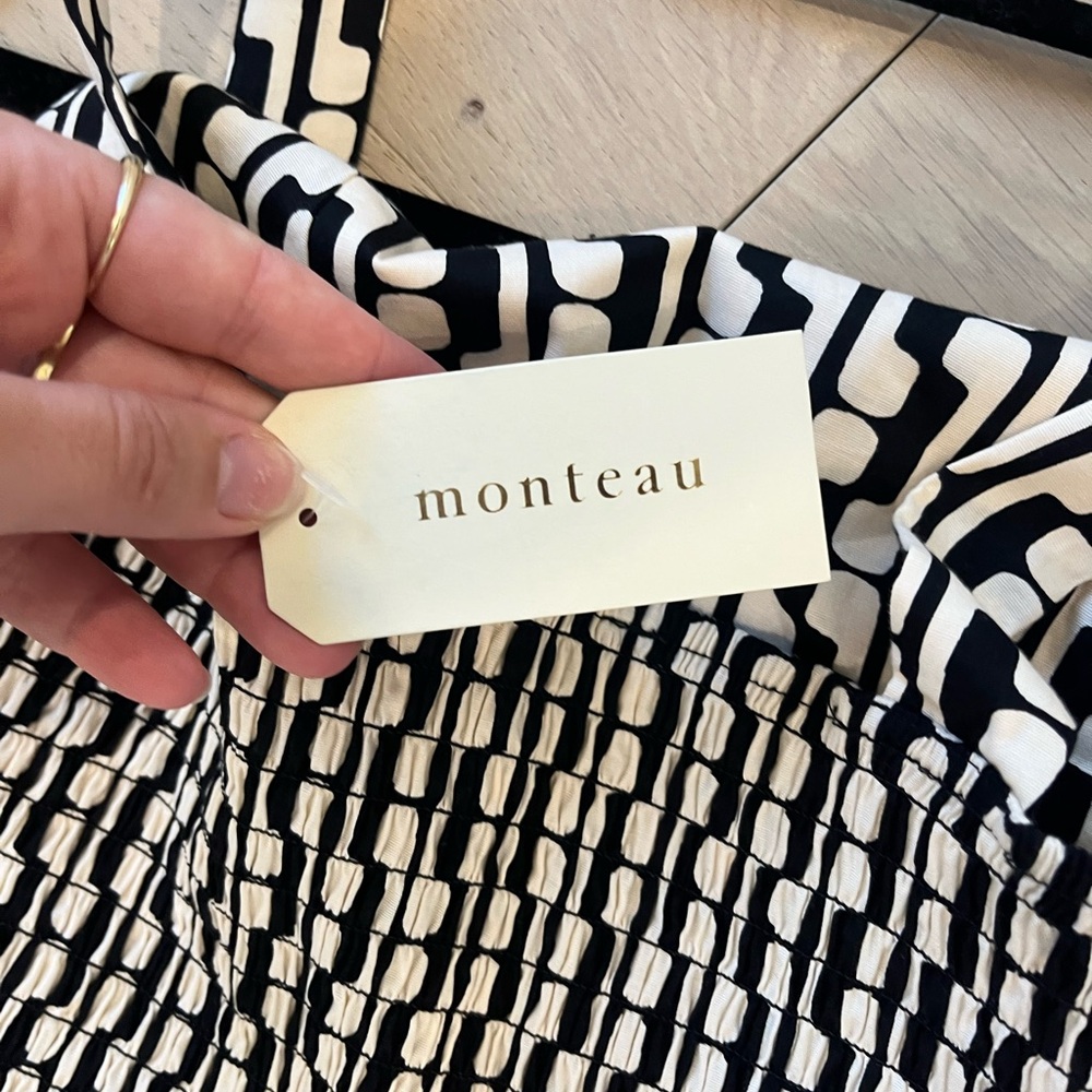 Monteau Black and White Geometric Mini Dress - Picture 6 of 6